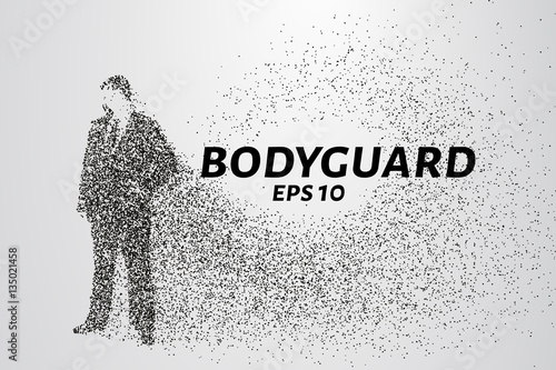 The guard of the particles. The bodyguard consists of circles and points. Vector illustration.