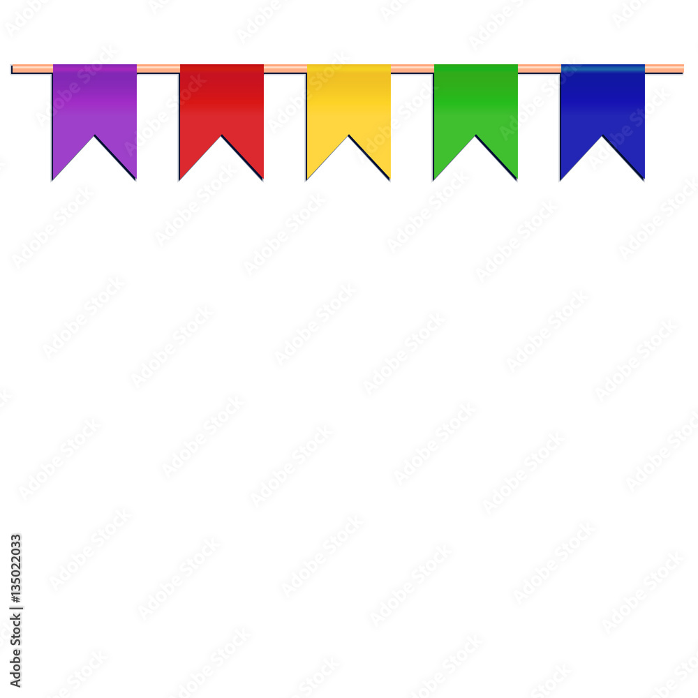 разноцветные флажки на белом фоне, векторная иллюстрация Stock Vector |  Adobe Stock