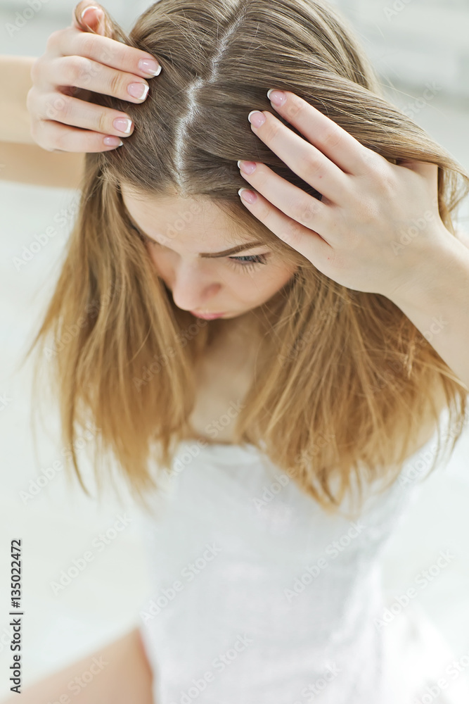 Fototapeta premium Woman with problematic hair 