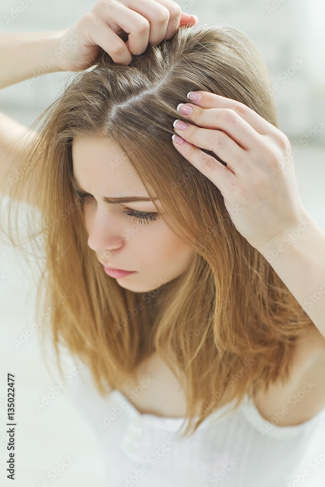 Fototapeta premium Woman with problematic hair 