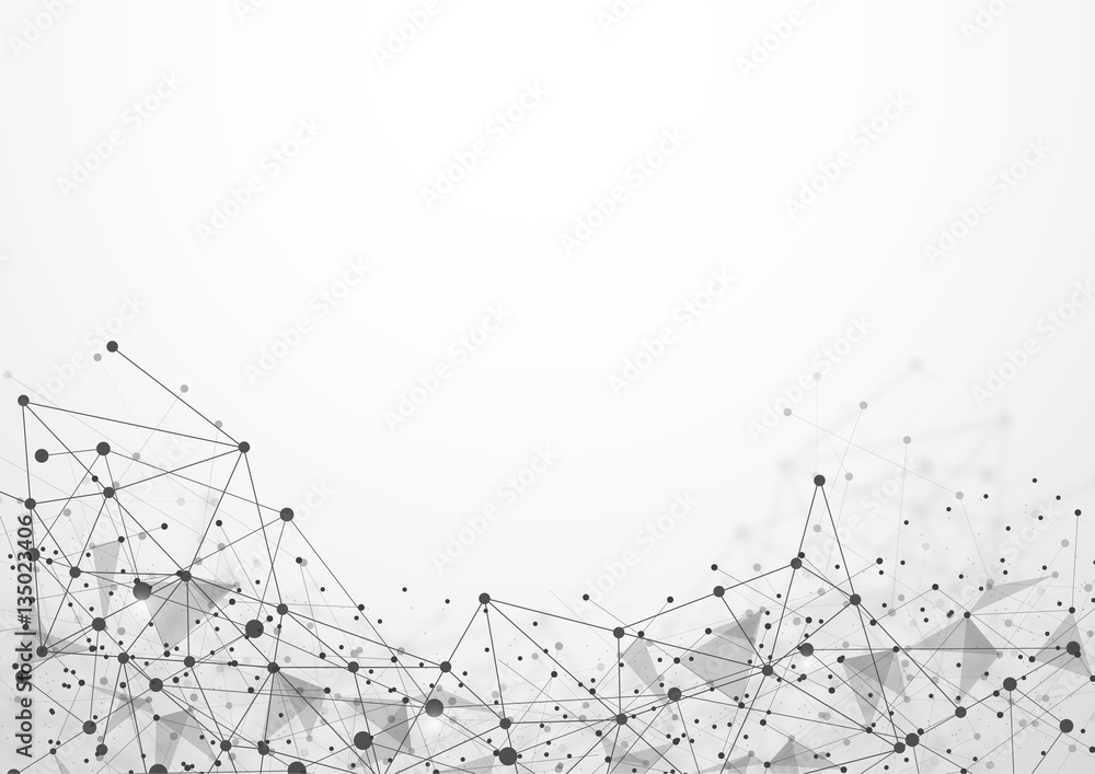 Abstract Polygonal Space Balck Background Connecting Abstract Polygonal Space Balck Background Connecting