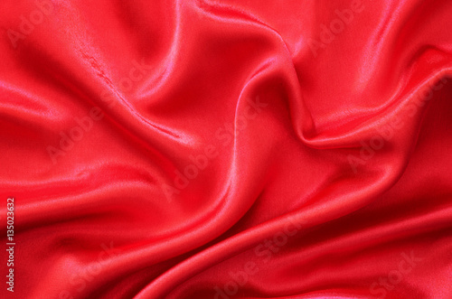 Red silk fabric draped in the form of heart