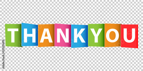 Thank you colorful card. Vector illustration