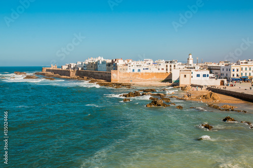 View to Essaouira old city and ocean , Morocco