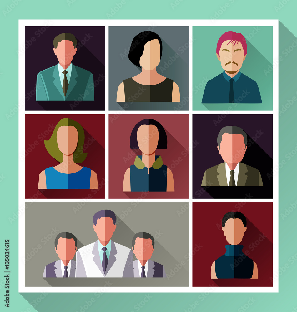 people flat icon set people flat icon set