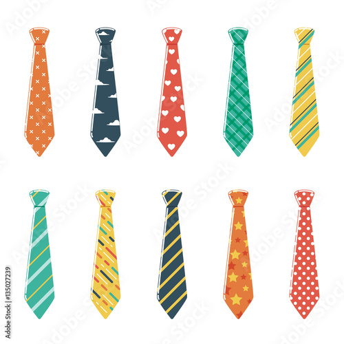 Tela Set of Neckties with Different Colors and Patterns
