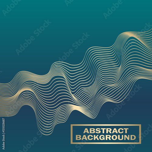 Abstract gold wave background. photo