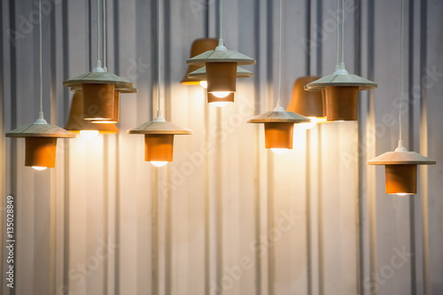 Decorated hanging lamps