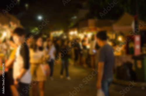 Blurred Walking Street Market