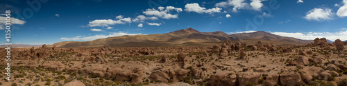 Panorama of lava flows in the Atacama desert