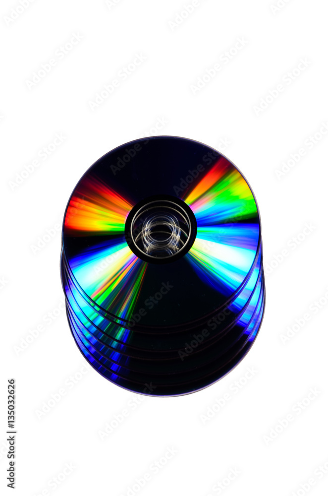 Heap of the cd disks isolated on white Heap of the cd disks isolated on white