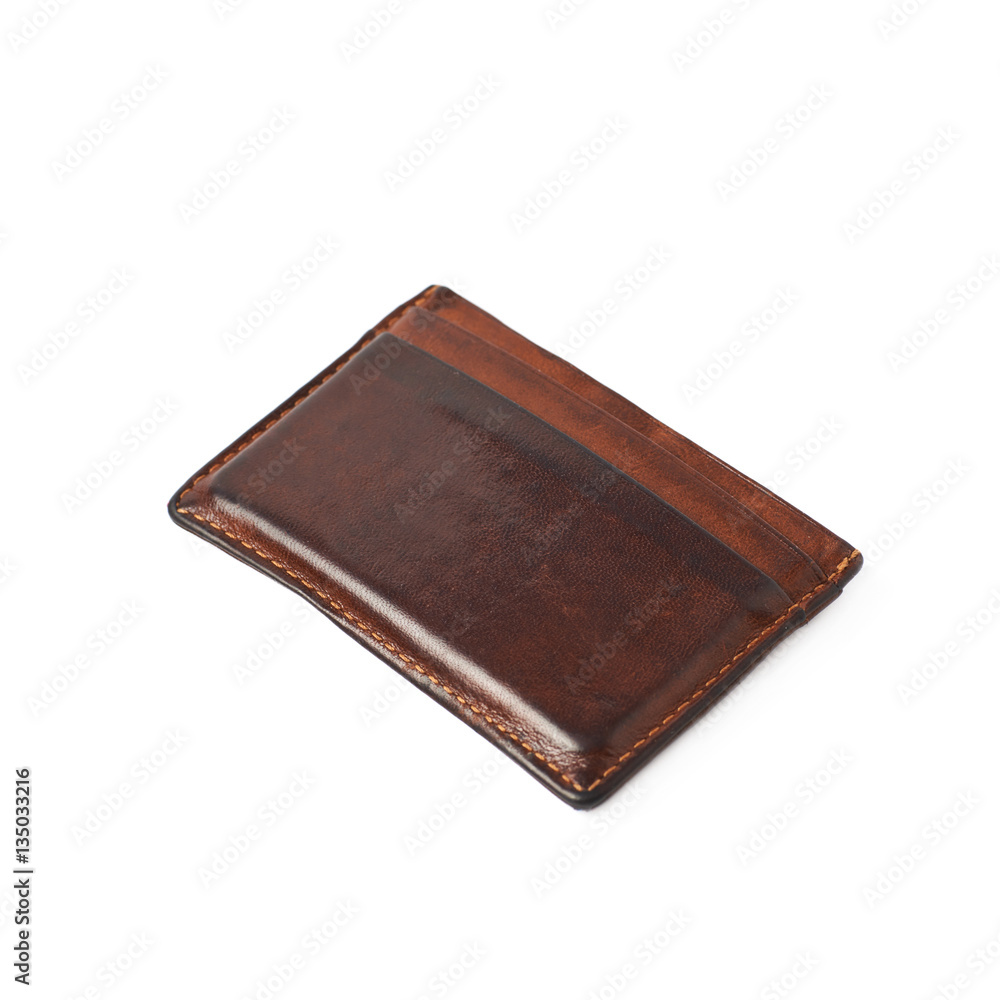 Leather card holder wallet isolated Leather card holder wallet isolated