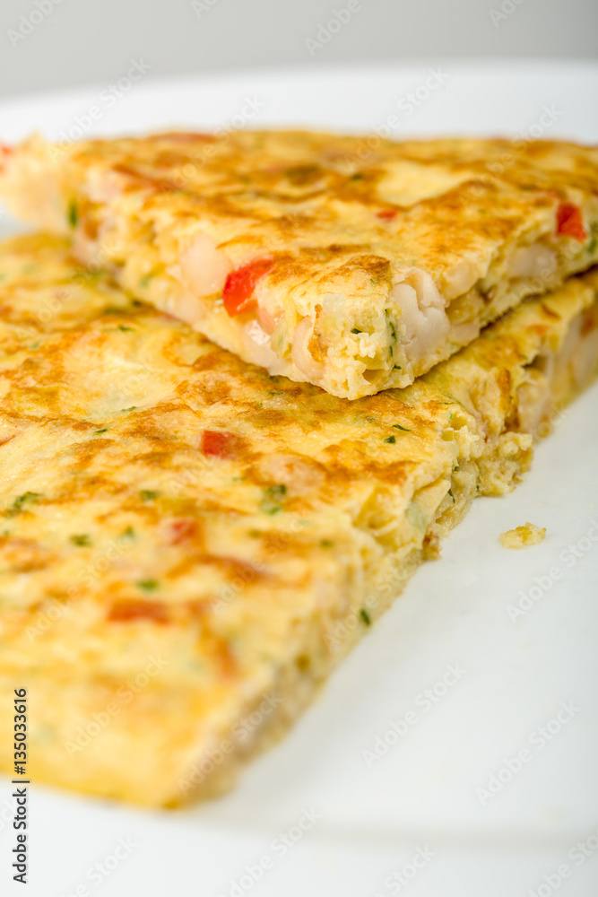 Tortilla de alubias blancas y verdura Tortilla de alubias blancas y verdura