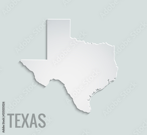 Map of Texas. Abstract vector paper map