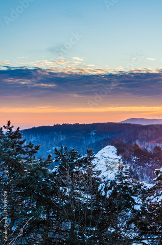 Fototapeta Naklejka Na Ścianę i Meble -  Winter landscape during sunset
