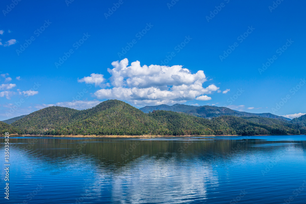 Naklejka premium Reserved water at Mae Ghat irrigation dam
