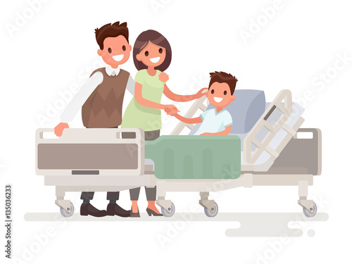 Visit of visitors to the patient to the hospital. Parents with s