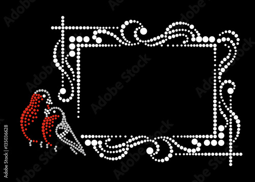 Frame with bullfinches