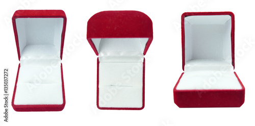 empty ring box isolated on white