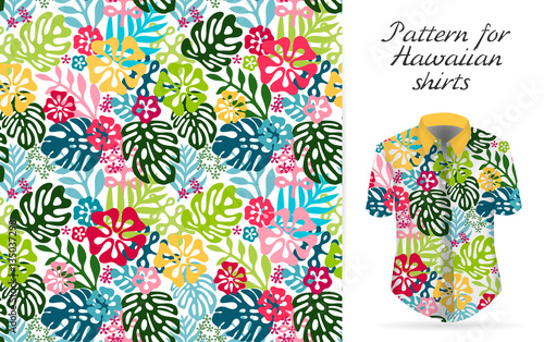Hawaiian aloha shirt. an icon in a flat style isolated on white background