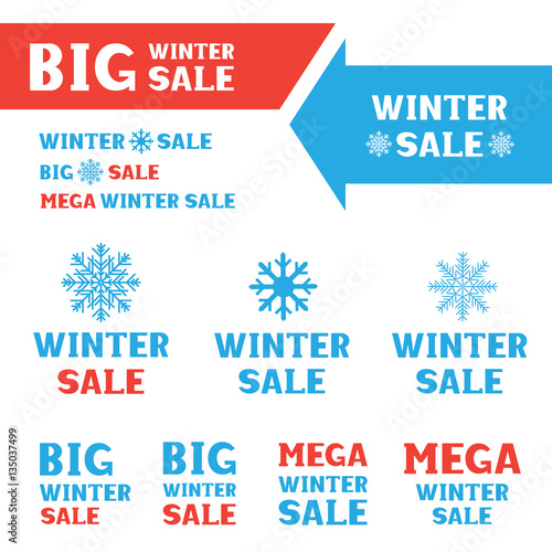 winter sale logo set