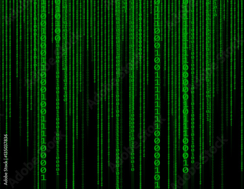Abstract green technology binary background. Binary Computer Cod