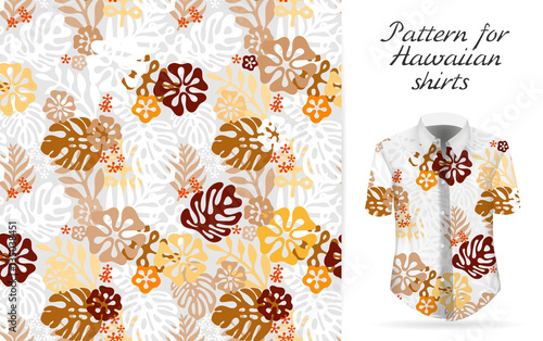 Tropical aloha pattern. Vector