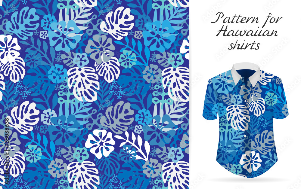 Naklejka premium Tropical aloha pattern. Vector