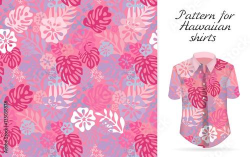 Fototapeta Naklejka Na Ścianę i Meble -  Tropical aloha pattern. Vector