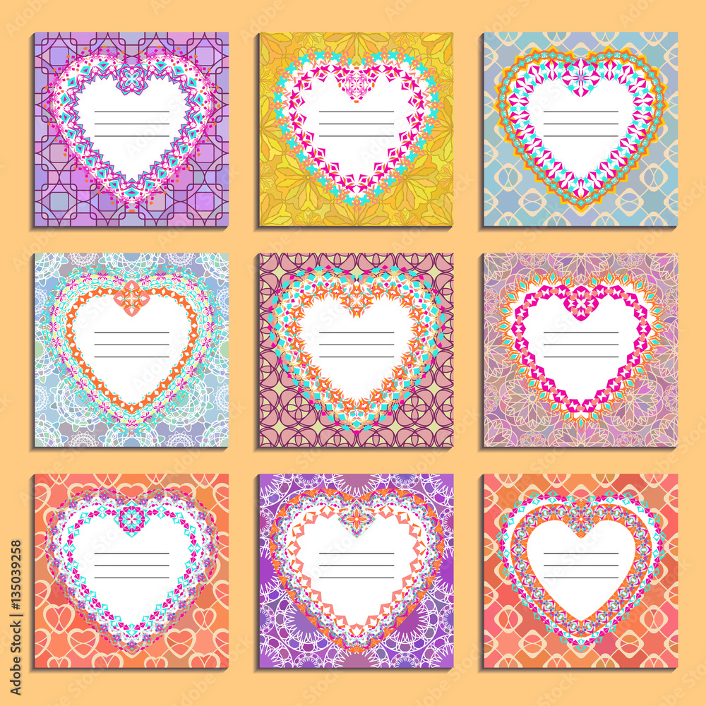 Set of vector card templates to valentine's day Set of vector card templates to valentine's day