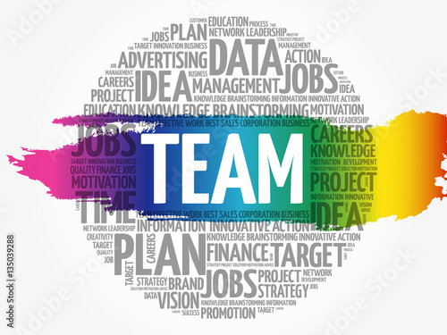 TEAM word cloud collage, business concept background photo