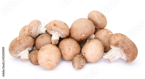 Heap of chestnut mushrooms showing caps and stalks