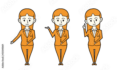 ビジネスパーソン　女性　単色