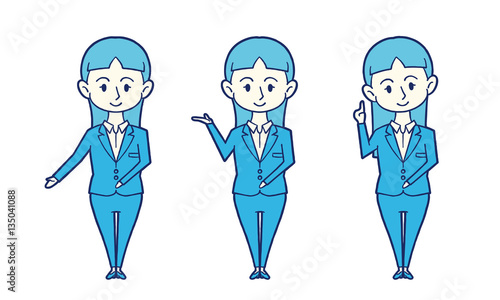 ビジネスパーソン　女性　単色