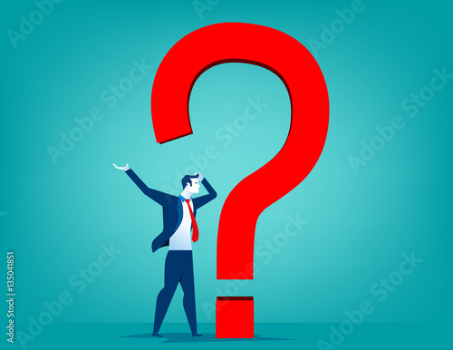 Businessman with question mark