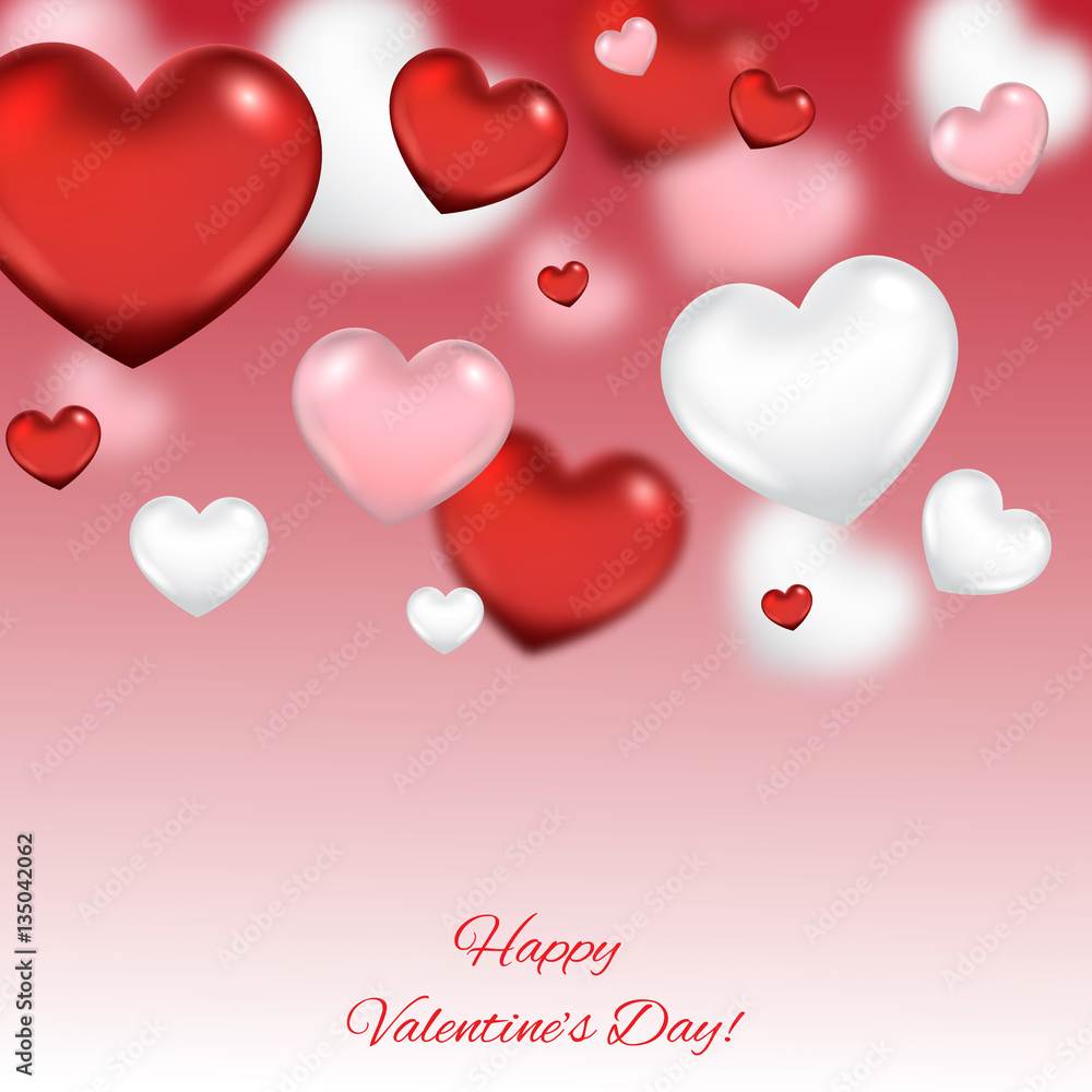 Valentine's day abstract background with hearts