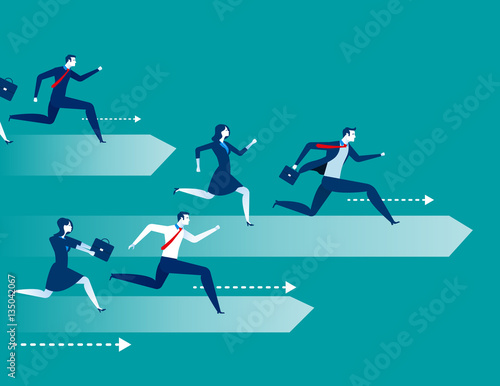 Business people race