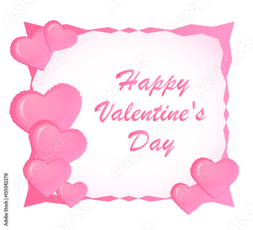 Happy Valentine's Day card with hearts