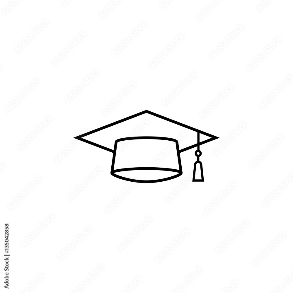 Graduation cap line icon, education and high school element, academy hat  vector graphics, a linear pattern on a white background, eps 10. Stock  Vector | Adobe Stock
