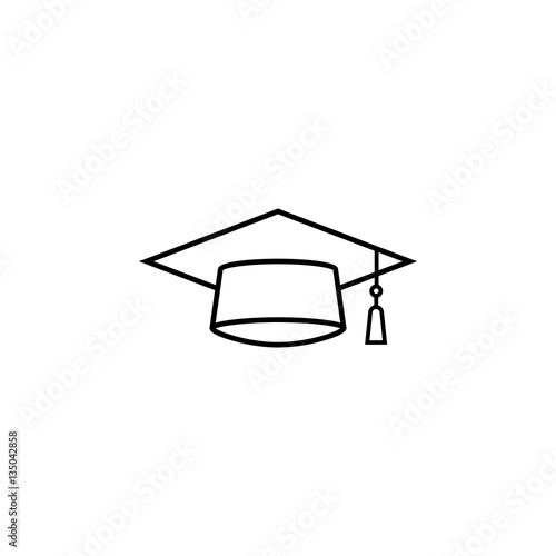 Graduation cap line icon, education and high school element, academy hat vector graphics, a linear pattern on a white background, eps 10.