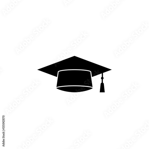 Graduation cap solid icon, education and high school element, academy hat vector graphics, a filled pattern on a white background, eps 10.