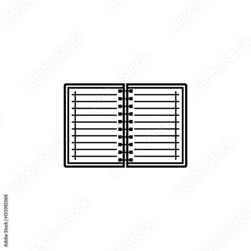 Notebook line icon, Education and school element, diary note vector graphics, a linear pattern on a white background, eps 10.
