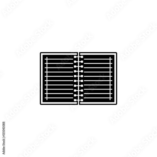 Notebook solid icon, Education and school element, diary note vector graphics, a filled pattern on a white background, eps 10.