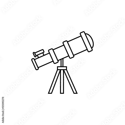 Telescope line icon, Education and astronomy element, spyglass and study stars vector graphics, a linear pattern on a white background, eps 10.
