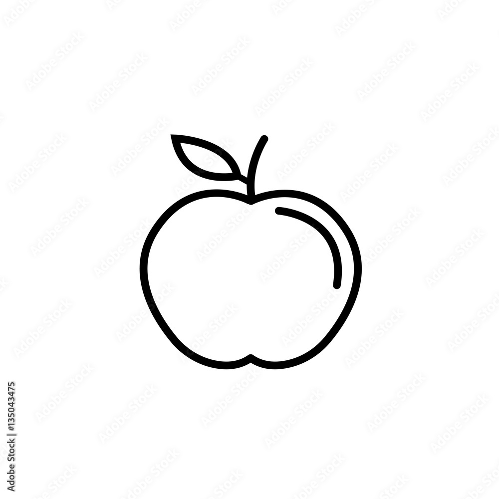 Apple line icon, food and diet element, healthy vector graphics, a linear pattern on a white background, eps 10. Apple line icon, food and diet element, healthy vector graphics, a linear pattern on a white background, eps 10.