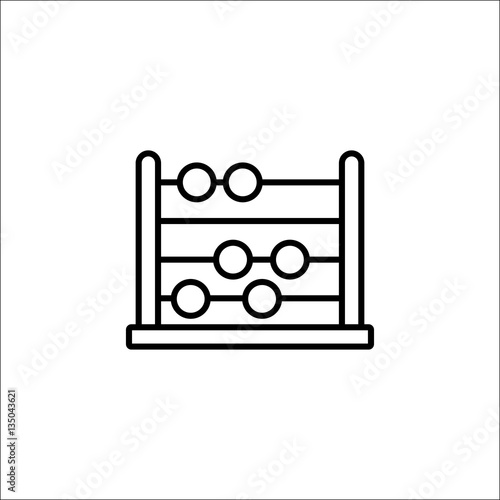 School abacus line icon, education and school element, math vector graphics, a linear pattern on a white background, eps 10.