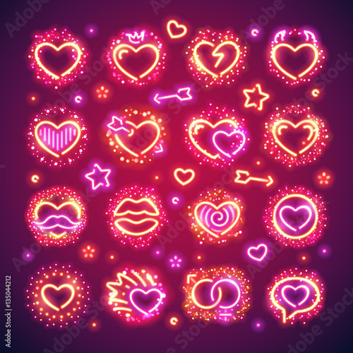 Valentine Hearts with Sparkles