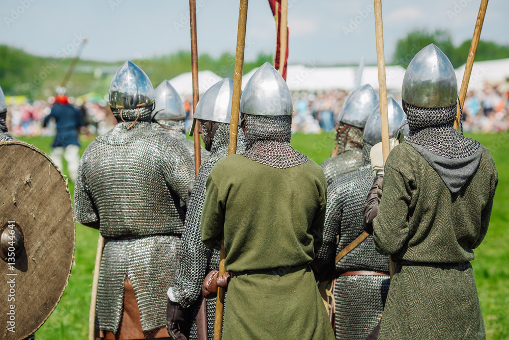 knightly fights on festival of medieval culture