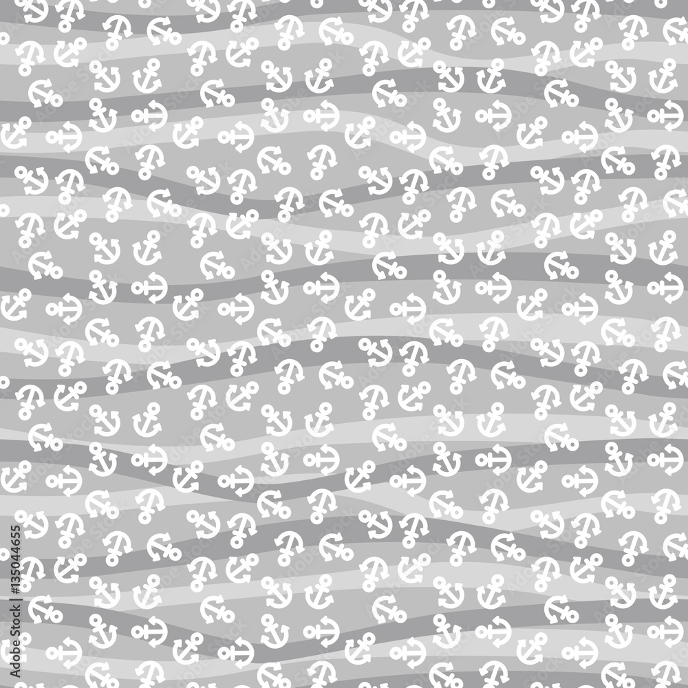 Seamless pattern with anchors. Ongoing backgrounds of marine theme.