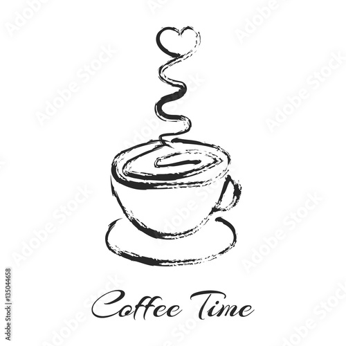 Vector cup of coffee sketch